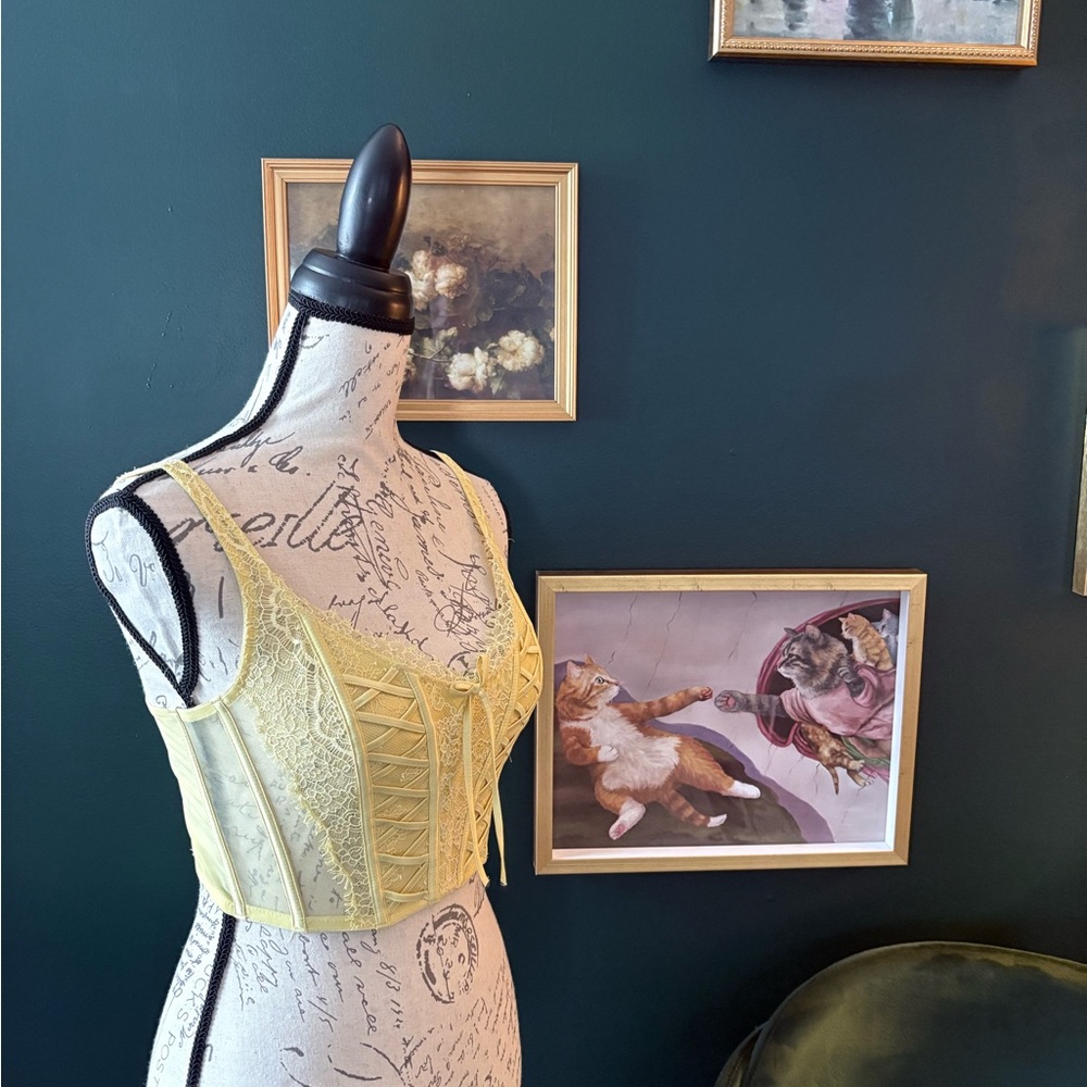 Victoria's Secret Yellow Lace Corset Bra